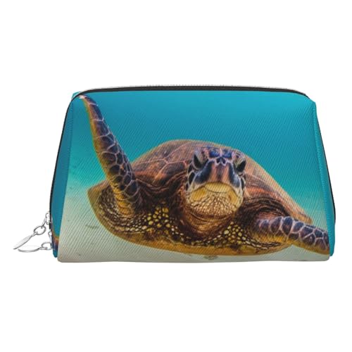 ESNAIUVCD Unterwasser-Tauch-Make-up-Tasche, Kosmetiktasche, Kosmetiktasche, Damen-Kosmetiktasche aus PU-Leder mit Handschlaufe, Reise-Kulturbeutel, Make-up-Tasche, silber, Einheitsgröße von ESNAIUVCD