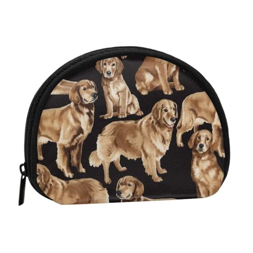Golden Retrievers Print Tragbare Mini-Aufbewahrungstasche Muschelförmige Geldbörse Kleine Münzgeldbörse Muschel Aufbewahrungstasche von ESNAIUVCD