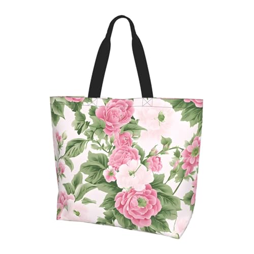 Große Damen-Tragetasche mit Pflanzenblumen-Aufdruck, stilvolle wasserdichte Damen-Umhängetasche, faltbar, Strand-Reisetasche für Arbeit, Einkaufen, Schwarz , Einheitsgröße Große Damen-Tragetasche mit Pflanzenblumen-Aufdruck, stilvolle wasserdichte Damen-Umhängetasche, faltbar, Strand-Reisetasche für Arbeit, Einkaufen, Schwarz , Einheitsgröße von ESNAIUVCD