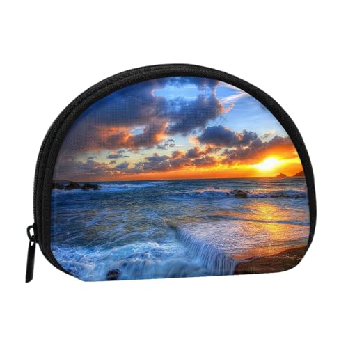 Hübsche Hintergründe Natur Sonnenuntergang Druck Tragbare Mini-Aufbewahrungstasche Muschelförmige Geldbörse Kleine Münzgeldbörse Muschel Aufbewahrungstasche von ESNAIUVCD