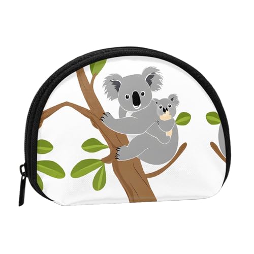 Hugging Tree Koala-Druck, tragbare Mini-Aufbewahrungstasche, muschelförmige Geldbörse, kleine Münzgeldbörse, Muschel-Aufbewahrungstasche von ESNAIUVCD