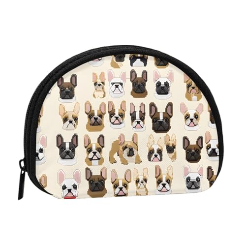I Love French Bulldog Print Tragbare Mini-Aufbewahrungstasche Muschelförmige Geldbörse Kleine Münzgeldbörse Muschel Aufbewahrungstasche von ESNAIUVCD