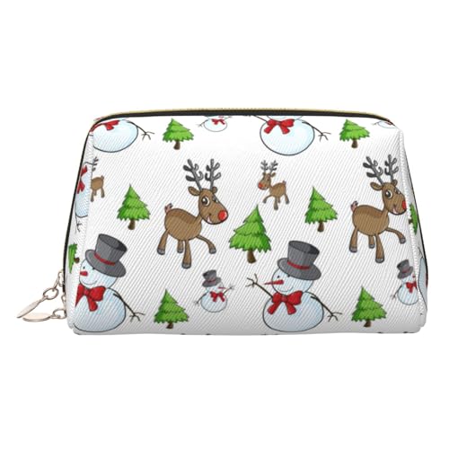 Kosmetiktasche mit Aufschrift "Merry Christmas", Kosmetiktasche für Damen, PU-Leder, Kosmetiktasche mit Handschlaufe, Reise-Kulturbeutel, Make-up-Tasche, gold, Einheitsgröße von ESNAIUVCD