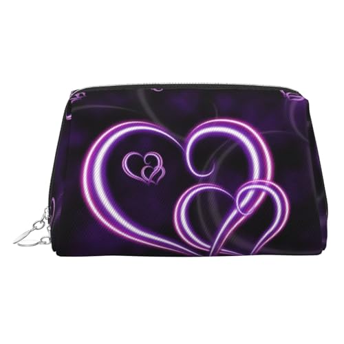 Kosmetiktasche mit Herz-Aufdruck, PU-Kunstleder, mit Handschlaufe, Reise-Kulturbeutel, Make-up-Tasche, silber, Einheitsgröße Kosmetiktasche mit Herz-Aufdruck, PU-Kunstleder, mit Handschlaufe, Reise-Kulturbeutel, Make-up-Tasche, silber, Einheitsgröße von ESNAIUVCD