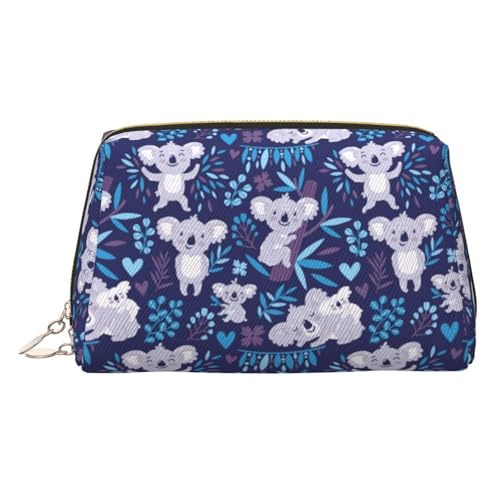 Kosmetiktasche mit schönem Koala-Aufdruck, Damen-Kosmetiktasche aus PU-Leder mit Handschlaufe, Reise-Kulturbeutel, Make-up-Tasche, gold, Einheitsgröße von ESNAIUVCD
