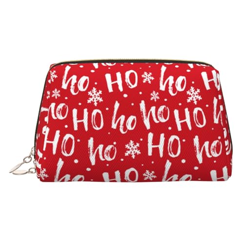 Kosmetiktasche mit weihnachtlichem Hintergrund, Kosmetiktasche, Damen-Kosmetiktasche aus PU-Leder mit Handschlaufe, Reise-Kulturbeutel, Make-up-Tasche, gold, Einheitsgröße von ESNAIUVCD