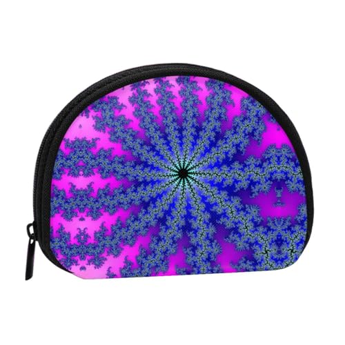 Lila Foto in Batikdruck, tragbare Mini-Aufbewahrungstasche, Muschelförmige Geldbörse, kleine Münzgeldbörse, Muschel-Aufbewahrungstasche von ESNAIUVCD