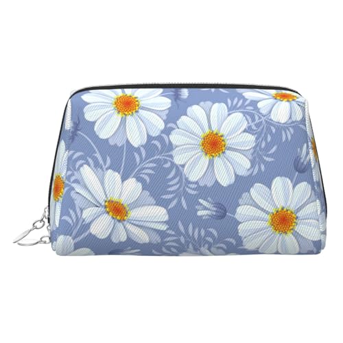 Make-up-Tasche, Kosmetiktasche, Kosmetiktasche, für Damen, PU-Leder, mit Handgelenkschlaufe, Reise-Kulturbeutel, Make-up-Tasche, silber, Einheitsgröße von ESNAIUVCD