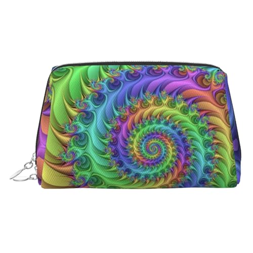 Make-up-Tasche mit Batikdruck, Kosmetiktasche, Damen-Kosmetiktasche aus PU-Leder mit Handschlaufe, Reise-Kulturbeutel, Make-up-Tasche, silber, Einheitsgröße von ESNAIUVCD