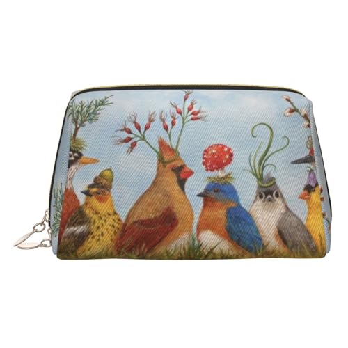 Make-up-Tasche mit Tiermotiven, Kosmetiktasche, Damen-Kosmetiktasche aus PU-Leder mit Handschlaufe, Reise-Kulturbeutel, Make-up-Tasche, gold, Einheitsgröße von ESNAIUVCD