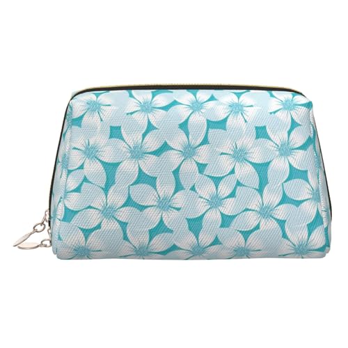 Make-up-Tasche mit tropischem Hibiskusblumen-Druck, Kosmetiktasche, Damen-Kosmetiktasche aus PU-Leder mit Handschlaufe, Reise-Kulturbeutel, Make-up-Tasche, gold, Einheitsgröße von ESNAIUVCD