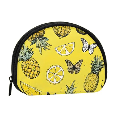 Modische Mini-Aufbewahrungstasche mit Ananas-Druck, Muschelform, kleine Münzgeldbörse, Muschel-Aufbewahrungstasche von ESNAIUVCD