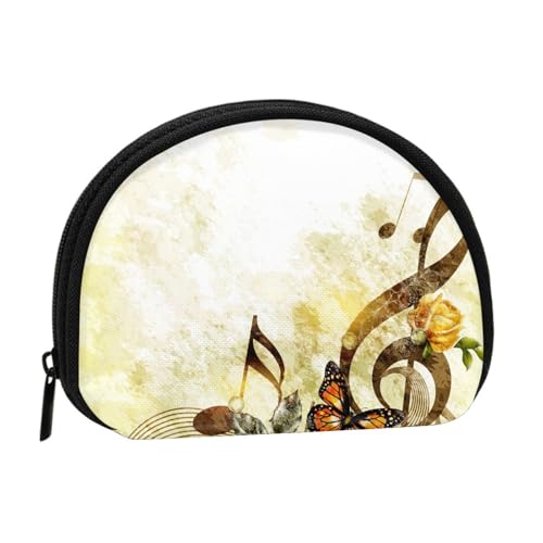 Musikrosen, romantischer Druck, tragbare Mini-Aufbewahrungstasche, Muschelform, kleine Münzgeldbörse, Muschel-Aufbewahrungstasche von ESNAIUVCD