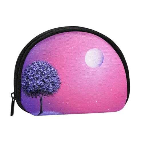 Nachtszene Ölgemälde Druck Tragbare Mini-Aufbewahrungstasche Muschelförmige Geldbörse Kleine Münzbörse Muschel Aufbewahrungstasche von ESNAIUVCD