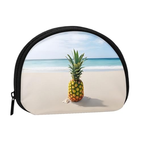 Pineapple by The Sea Print Tragbare Mini-Aufbewahrungstasche Muschelförmige Geldbörse Kleine Münzgeldbörse Muschel Aufbewahrungstasche von ESNAIUVCD