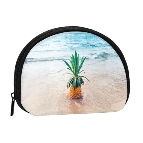 Pineapple by The Sea Print Tragbare Mini-Aufbewahrungstasche Muschelförmige Geldbörse Kleine Münzgeldbörse Muschel Aufbewahrungstasche von ESNAIUVCD
