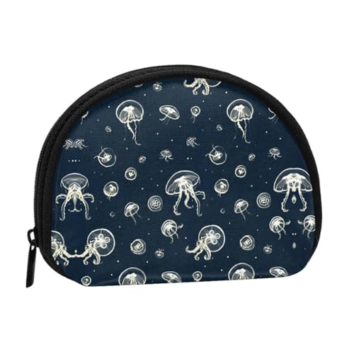 Quallenmuster-Druck, tragbare Mini-Aufbewahrungstasche, muschelförmige Geldbörse, kleine Münzgeldbörse, Muschel-Aufbewahrungstasche von ESNAIUVCD