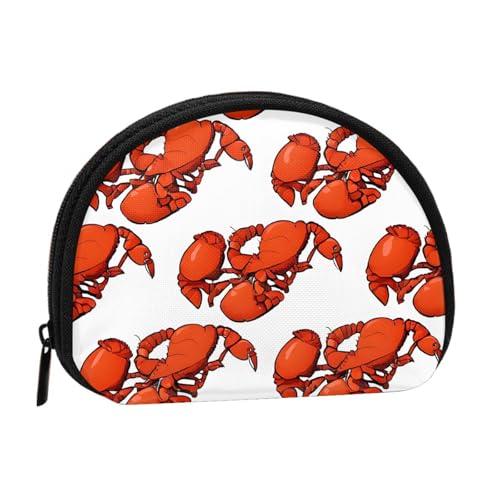 Roter Hummer-Druck, tragbare Mini-Aufbewahrungstasche, Muschelform, Geldbörse, kleine Münzgeldbörse, Muschel-Aufbewahrungstasche von ESNAIUVCD