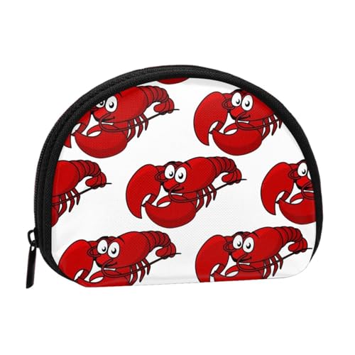 Roter Hummer-Druck, tragbare Mini-Aufbewahrungstasche, Muschelform, Geldbörse, kleine Münzgeldbörse, Muschel-Aufbewahrungstasche von ESNAIUVCD