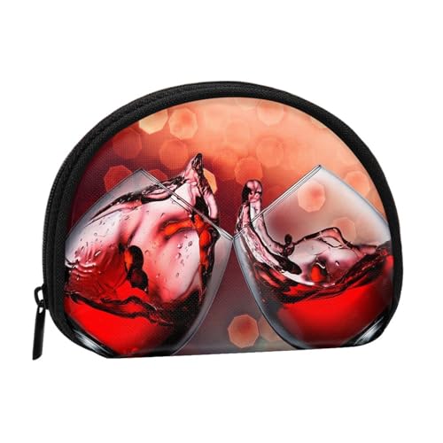 Rotweinglas Cheers Print Tragbare Mini-Aufbewahrungstasche Muschelförmige Geldbörse Kleine Münzgeldbörse Muschel Aufbewahrungstasche von ESNAIUVCD