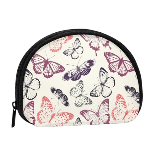 Schöne Farbe, Schmetterlings-Druck, tragbare Mini-Aufbewahrungstasche, muschelförmige Geldbörse, kleine Münzgeldbörse, Muschel-Aufbewahrungstasche von ESNAIUVCD