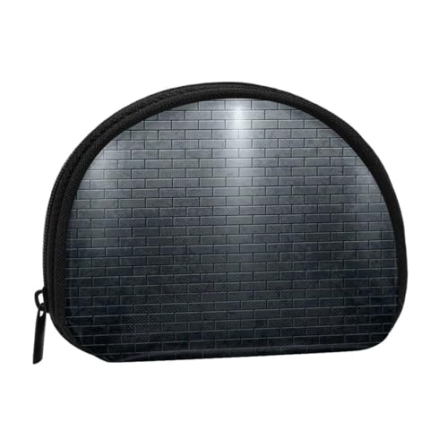 Schwarze Ziegelwand-Druck, tragbare Mini-Aufbewahrungstasche, muschelförmige Geldbörse, kleine Münzgeldbörse, Muschel-Aufbewahrungstasche von ESNAIUVCD