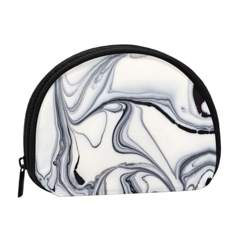 Schwarze und weiße Farbe, gemischter Druck, tragbare Mini-Aufbewahrungstasche, Muschelform, kleine Münzgeldbörse, Muschel-Aufbewahrungstasche von ESNAIUVCD