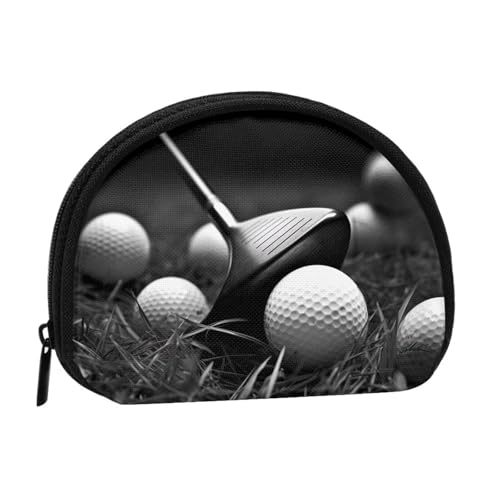 Schwarze und weiße Golf-Aufdruck, tragbare Mini-Aufbewahrungstasche, Muschelform, kleine Münzgeldbörse, Muschel-Aufbewahrungstasche von ESNAIUVCD