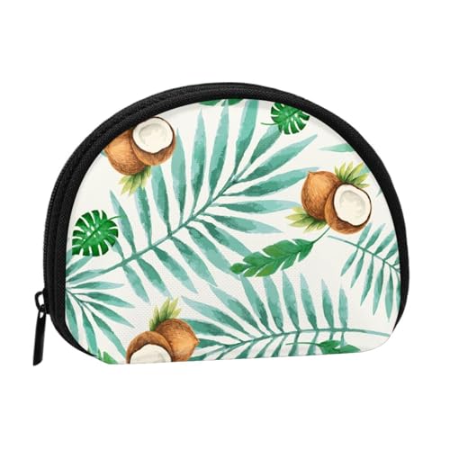 Sommer Kokosnussbaum Druck Tragbare Mini Aufbewahrungstasche Muschelförmige Brieftasche Kleine Münzgeldbörse Muschel Aufbewahrungstasche von ESNAIUVCD