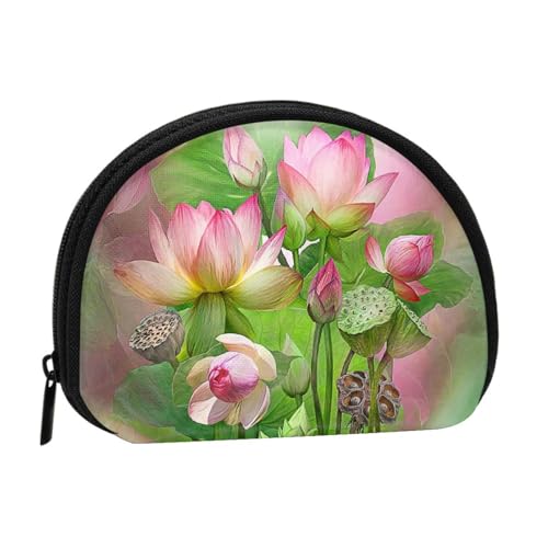 Spirit of the Lotus Print Tragbare Mini-Aufbewahrungstasche Muschelförmige Geldbörse Kleine Münzgeldbörse Muschel Aufbewahrungstasche von ESNAIUVCD