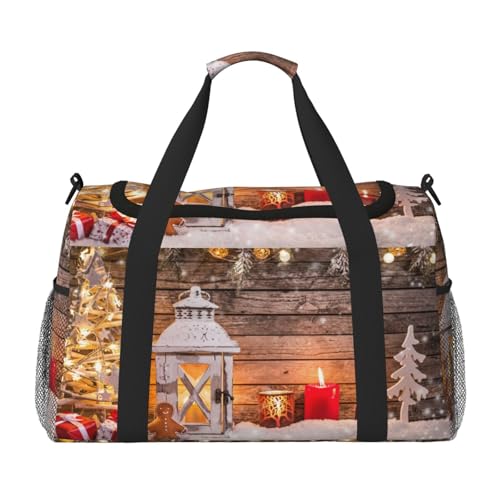 Sporttasche Damen Tasche mit Fach und Holzbrett Hirsch Merry Christmas Schwarz One Size, Schwarz , one size von ESNAIUVCD