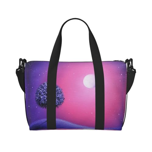 Sporttasche für Damen, Motiv: Nachtszene, Ölgemälde, Wochenendtasche, Übernachtungstasche, persönliche Gegenstände, Schultertasche für Damen und Herren, Einheitsgröße, Schwarz , Einheitsgröße von ESNAIUVCD