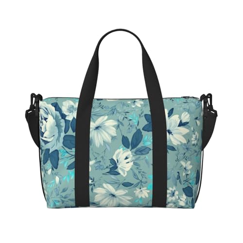 Sporttasche für Damen, Wochenendtasche, Übernachtungstasche, Schultertasche für Damen und Herren, Einheitsgröße, Blau, Schwarz , Einheitsgröße von ESNAIUVCD