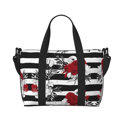 Sporttasche für Damen, Wochenendtasche, Übernachtungstasche, Schultertasche für Damen und Herren, Einheitsgröße, Schwarz , Einheitsgröße von ESNAIUVCD