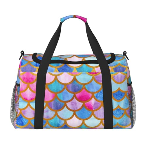 Sporttasche für Damen mit buntem Regenbogen-Druck, Sporttasche mit Fach, Seesack für Herren, Damen, Handgepäck, Wochenend-Reisehandtaschen für Damen von ESNAIUVCD