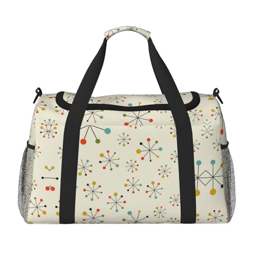 Sporttasche für Damen mit modernem Druck, Reisetasche, Sporttasche mit Fach, Seesack für Herren, Damen, Handgepäck, Wochenend-Reisehandtaschen für Damen, Schwarz , Einheitsgröße von ESNAIUVCD