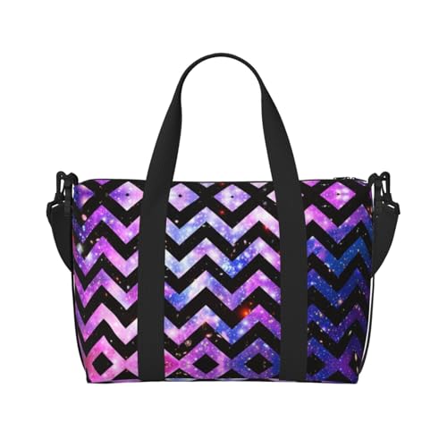 Sporttasche mit Galaxie-Aufdruck, für Damen, Wochenendtasche, Übernachtungstasche, persönliche Gegenstände, Schultertasche für Damen und Herren, Einheitsgröße, Schwarz , Einheitsgröße von ESNAIUVCD