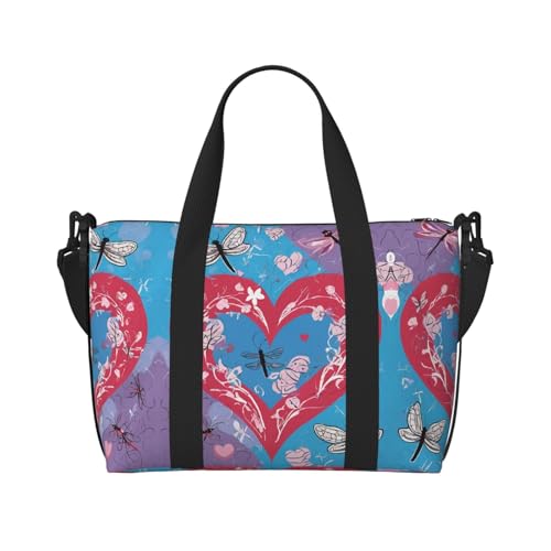 Sporttasche mit Hundemotiv für Damen, Wochenendtasche, Übernachtungstasche, persönliche Gegenstände, Schultertasche für Damen und Herren, Einheitsgröße, Schwarz , Einheitsgröße von ESNAIUVCD