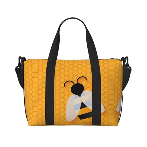 Sporttasche mit niedlichem Tierdruck, für Damen, Wochenendtasche, Übernachtungstasche, persönliche Gegenstände, Schultertasche für Damen und Herren, Einheitsgröße, Schwarz , Einheitsgröße von ESNAIUVCD