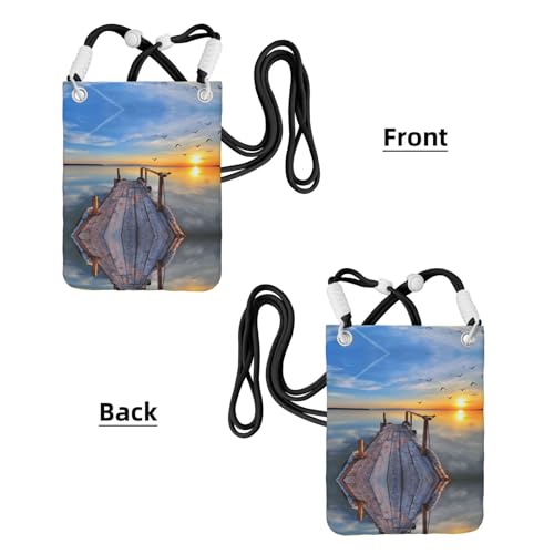 Sunset Scenery Print trägt eine Handytasche diagonal, Crossbody-Tasche, geeignet zum Tragen von Handywechsel, etc, Schwarz , Einheitsgröße Sunset Scenery Print trägt eine Handytasche diagonal, Crossbody-Tasche, geeignet zum Tragen von Handywechsel, etc, Schwarz , Einheitsgröße von ESNAIUVCD