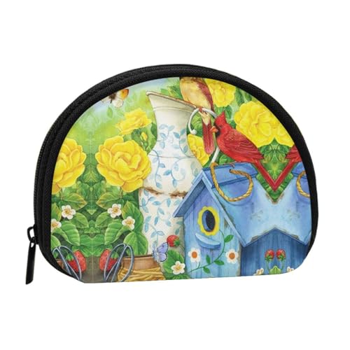 Tragbare Mini-Aufbewahrungstasche für Frühling und Sommer, mit Vogelmotiv, Muschelform, kleine Münzgeldbörse, Muschel-Aufbewahrungstasche von ESNAIUVCD