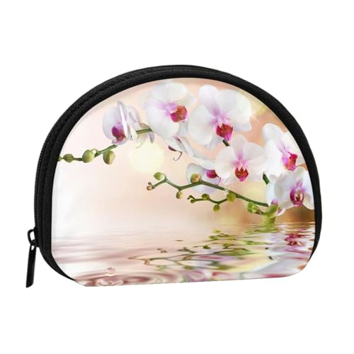 Tragbare Mini-Aufbewahrungstasche in Muschelform, Motiv: White in The Pond von ESNAIUVCD