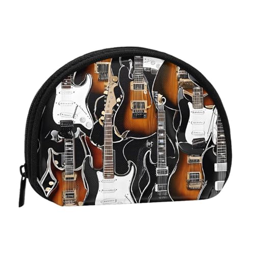Tragbare Mini-Aufbewahrungstasche in Muschelform mit buntem Akustik- und Gitarren-Druck, kleine Münzgeldbörse, Muschel-Aufbewahrungstasche von ESNAIUVCD