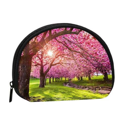 Tragbare Mini-Aufbewahrungstasche in Muschelform mit rosa Orcharden-Druck, kleine Münzgeldbörse, Muschel-Aufbewahrungstasche von ESNAIUVCD