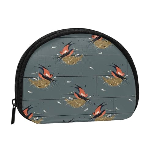 Tragbare Mini-Aufbewahrungstasche in Scheunenschwalbe mit Graphitdruck, Muschelform, kleine Münzgeldbörse, Muschel-Aufbewahrungstasche von ESNAIUVCD