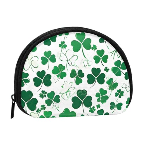 Tragbare Mini-Aufbewahrungstasche mit Aufdruck "Happy St. Patrick's Day", Muschelform, kleine Münzgeldbörse, Muschel-Aufbewahrungstasche von ESNAIUVCD