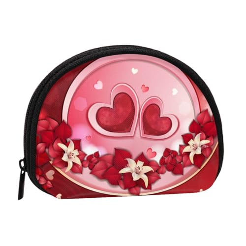Tragbare Mini-Aufbewahrungstasche mit Aufdruck "Happy Valentine's Day", Muschelform, kleine Münzgeldbörse, Muschel-Aufbewahrungstasche von ESNAIUVCD