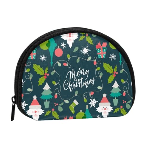 Tragbare Mini-Aufbewahrungstasche mit Aufdruck "Merry Christmas", Muschelform, kleine Münzgeldbörse, Muschel-Aufbewahrungstasche von ESNAIUVCD