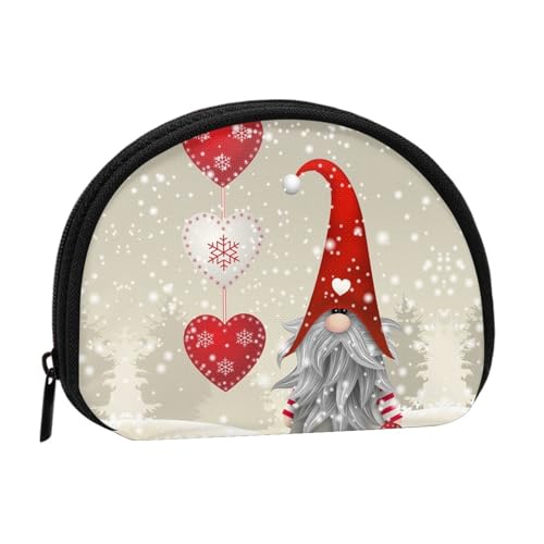 Tragbare Mini-Aufbewahrungstasche mit Aufdruck "Merry Christmas", Muschelform, kleine Münzgeldbörse, Muschel-Aufbewahrungstasche von ESNAIUVCD