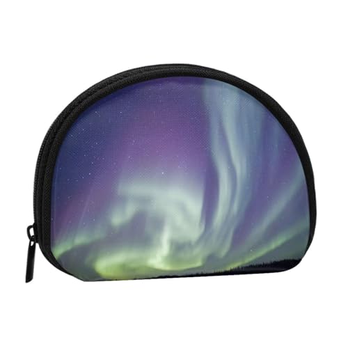 Tragbare Mini-Aufbewahrungstasche mit Aurora-Druck, Muschelform, kleine Münzgeldbörse, Muschel-Aufbewahrungstasche von ESNAIUVCD